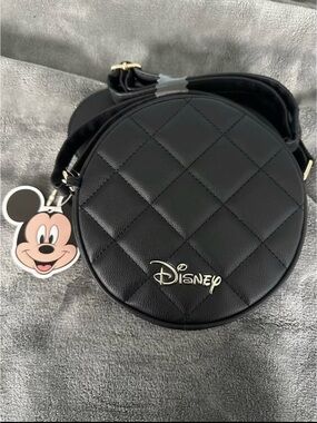Disney Black Quilted Round Crossbody Bag